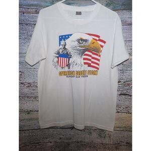 Vintage 90s Single-Stitch T-Shirt Operation DesertStorm Size L White House Tag